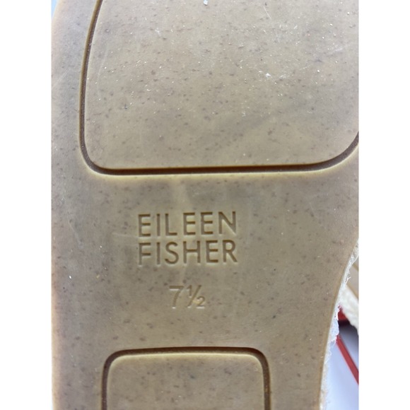 Eileen Fisher Lee 2 Women Espadrille Shoe Size 7.5 Elastic Leather Slip On‎ Red - Picture 7 of 7